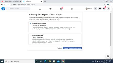 how to deactivate fb on pc