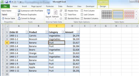 how to deactivate table format in excel