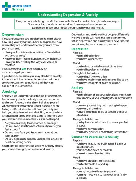 how to deal with depression and anxiety pdf