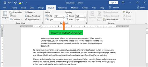 how to decrease indent in word by one level