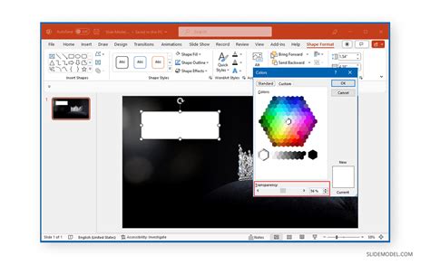 how to decrease transparency of a shape in ppt
