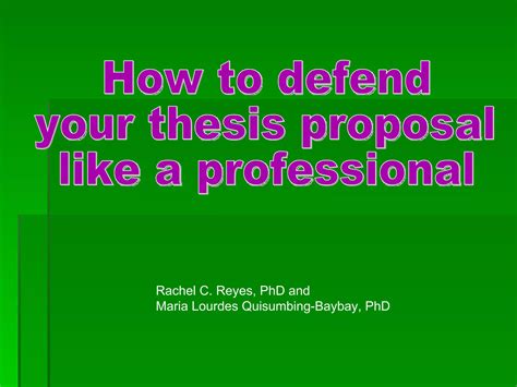 how to defend a thesis proposal