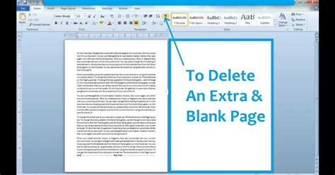 how to delete 1 page from word file