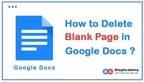how to delete a blank page from google document