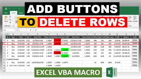 how to delete a button in excel vba