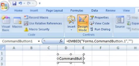 how to delete a command button in excel vba