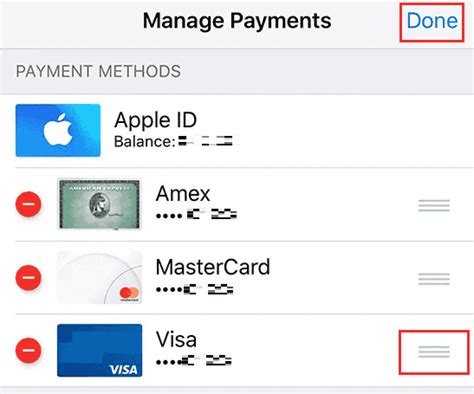 how to delete a credit card from apple store