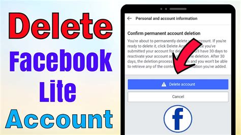 how to delete a facebook lite account on android