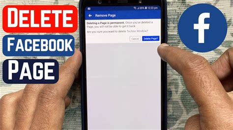 how to delete a facebook page on an android phone