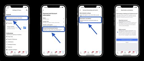 how to delete a facebook profile page on iphone