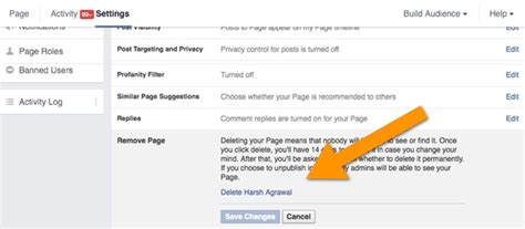 how to delete a fan page on facebook