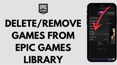 how to delete a game from my epic games library