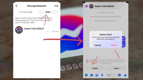 how to delete a group chat on facebook messenger on iphone
