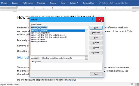 how to delete a macro in word