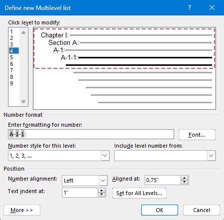 how to delete a multilevel list in word