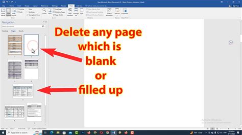 how to delete a page from a word document on laptop