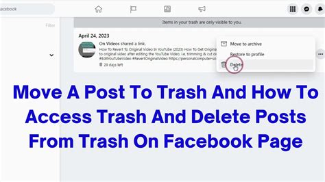 how to delete a post from trash on facebook