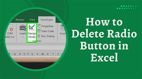 how to delete a radio button in excel
