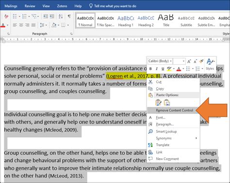 how to delete a reference in word