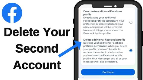how to delete a second fb account