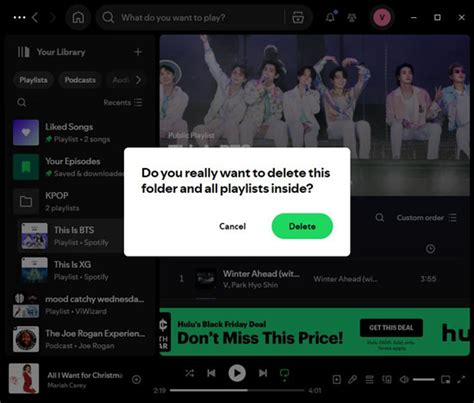 how to delete a spotify folder