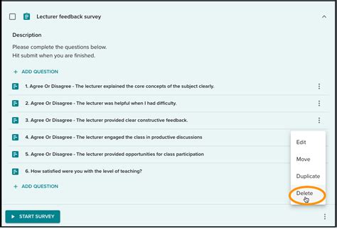 how to delete a survey in forms
