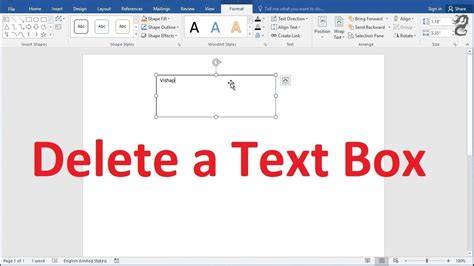 how to delete a text box in a word document