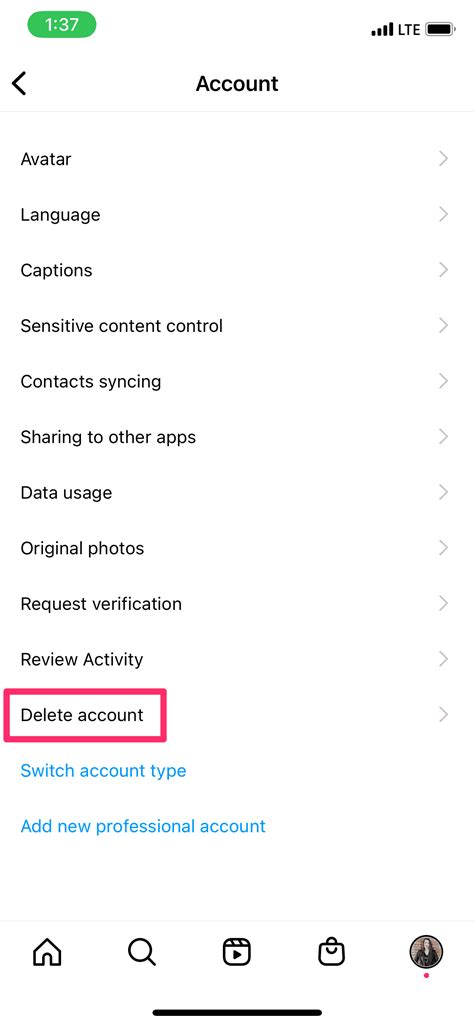 how to delete a user from instagram