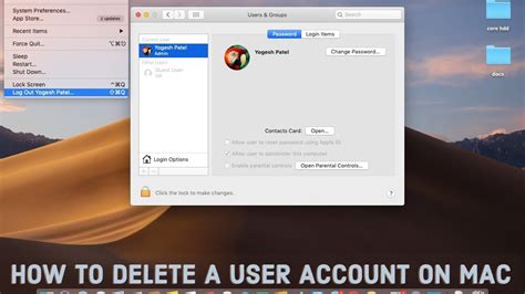 how to delete a user on macbook air