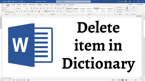 how to delete a word from the dictionary in word