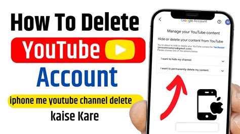 how to delete a youtube account on iphone