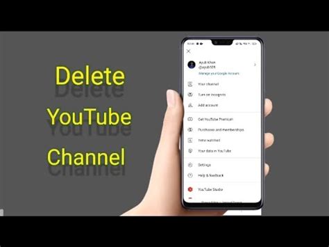 how to delete a youtube channel on android phone