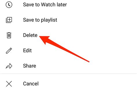how to delete a youtube short on android