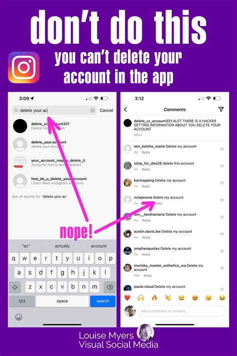 how to delete account from ig app
