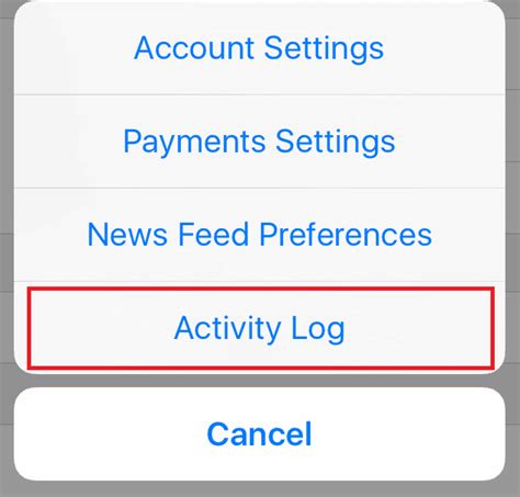 how to delete activity log on facebook using phone iphone