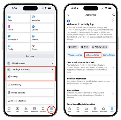 how to delete activity on facebook on iphone