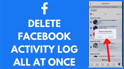 how to delete all activity on facebook