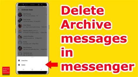 how to delete all archived messages on messenger at once