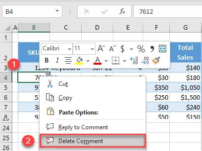 how to delete all comments in excel