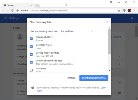 how to delete all data from chrome browser