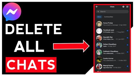 how to delete all facebook chats in one click