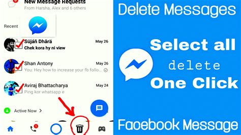 how to delete all facebook messages at once on android without