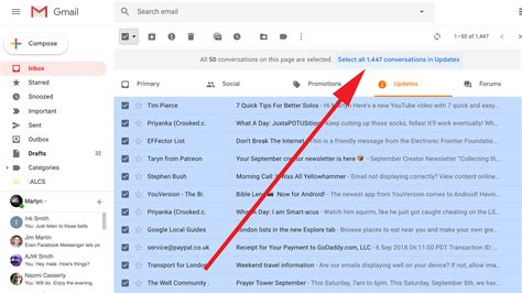 how to delete all facebook messages in gmail