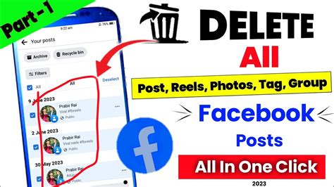 how to delete all facebook posts in one click