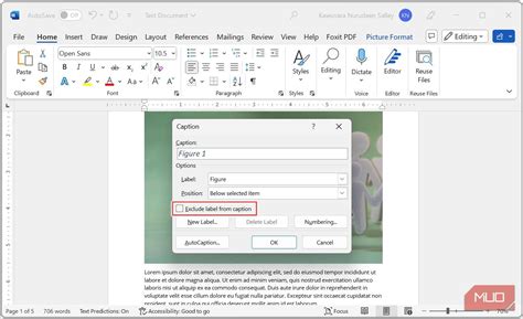 how to delete all figure captions in word