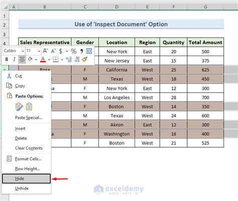 how to delete all hidden rows in excel