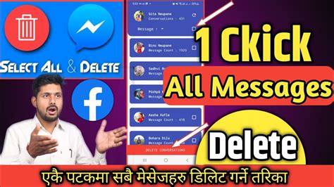 how to delete all messages in facebook in one click