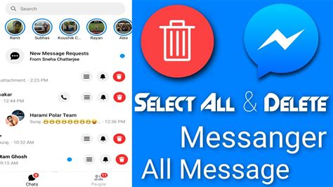 how to delete all messages on messenger app