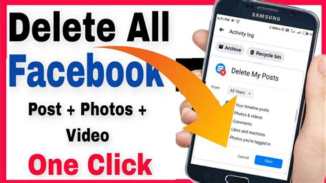 how to delete all post in facebook in one click