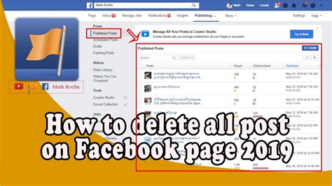 how to delete all post on facebook page